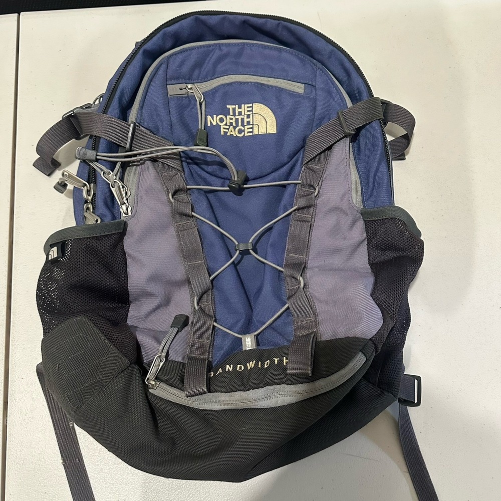 Vintage The North Face Blue Borealis Backpack Day Pack Hiking Camping Bandwidth
